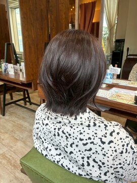 ピンキーウエスト 福島*ブリーチなしダブルカラー白髪ぼかし*小顔カット縮毛矯正