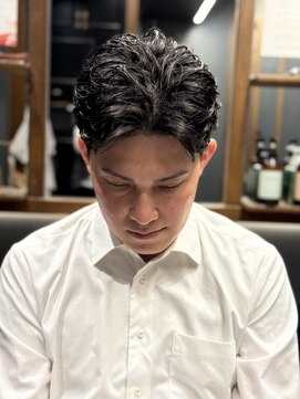銀座 シノ 本店(shino) メンズ　パーマ　毛流れ　ビジネス　刈り上げ