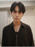 シースルーセンターパート毛流れフェザーパーマ髪質改善縮毛矯正