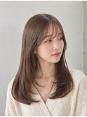セミロング20代30代ストレートレイヤー前髪なし前髪あり池袋