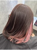 ピンク×ブラウン