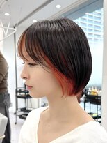 アッシュ 横浜西口店(Ash) 横浜インナーカラーショートボブインナーカラーオレンジ