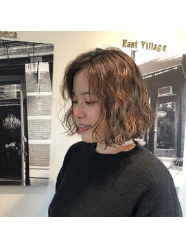 リバレッジ 広尾(Leverage) ロンドンガール風くりくりパーマボブ