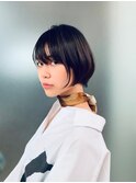 大人ボブ/前下がり/ナチュラルカラー/艶カラー