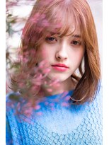 メーヴェ(Mowen) mowen×外ハネミディアム×ラフウェーブ×オレンジベージュ