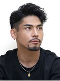 外国人風かき上げリバースアップバング