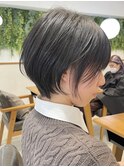 ●前下がりショートボブハンサムショートカットカラーパーマケア