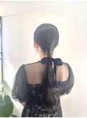 お呼ばれポニーアレンジ