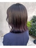 暗めカラー　ツヤ感ラベンダーパープル　グラデーションカラー