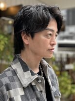 サロン ハナノ(Salon Hanano)&nbsp;メンズ黒髪フェザーパーマ刈り上げショート眉カットバズカット