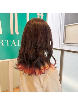 アース 新瑞橋店(HAIR&MAKE EARTH) 裾カラー×コテ巻き