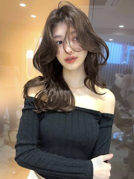 サイン 表参道(SIGN) 韓国ヘアーハッシュカットレイヤーカットグレージュブリーチ無し