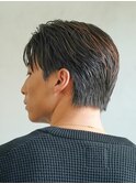 天神大名ニュアンスパーマセンターパートシャドウパーマ刈り上げ
