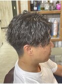 メンズツイストスパイラルパーマバーバーカット