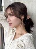 顔周りレイヤーカット/前髪あり/大人ヘア/30代40代50代
