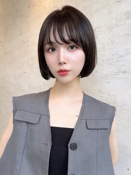 ダム(DaM) ナチュラルボブ前髪ありイメチェン20代30代40代ショートボブ