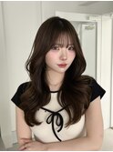 韓国レイヤーカット 透明感カラーグレージュ