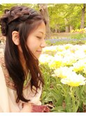 フラワーハーフアップ