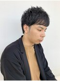 くせ毛/メンズショート/ブルーブラック/アッシュ/ツーブロック