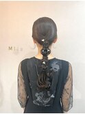 パールアクセ♪タイト編みおろし★お呼ばれヘアアレンジ