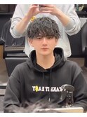 マッシュ×波巻きパーマ
