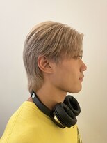 韓国風メンズミルクティーベージュダブルカラーハイトーンカラー