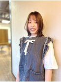 王道切りっぱなしボブと顔周りレイヤー