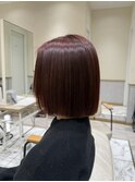【橋本姫奈】ブリーチなしダブルカラーでレッドオレンジ◯