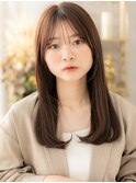 シースルーバングアースカラーエアストレートh3大宮20代30代40代