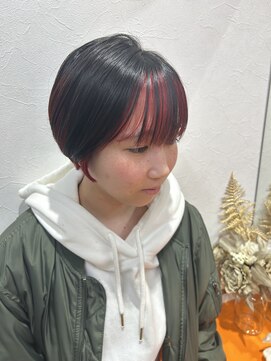 ビューティースタイルクラブ(BEAUTY STYLE CLUB) 【Aris】個性派必見！！ハンサムショートデザインカラーRED