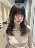 レイヤーカット オリーブベージュ 赤み消しカラー