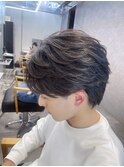 ホワイトメッシュ/ツイスト/ツイスパ/パーマ/メンズ/眉毛