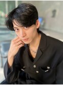 透明感カラー　センターパート　韓国ヘア　透明感カラー