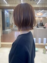 パークレーン アイス イヴェン(park lane ICI yeven)&nbsp;ブリーチなし切りっぱなしボブミディアムレイヤーボブ夏カラー