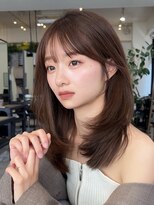 コート 表参道(Cote)&nbsp;Cote大島 ミディアムレイヤー 顔周りレイヤー チョコブラウン