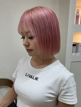 ギークス(GEEKS) 【GEEKS渋谷】ホワイトピンクカラー/ピンクカラー/似合わボブ