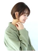 【耳掛けショート】40代50代60代大人ボブ/白髪ぼかしハイライト