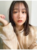 くびれヘア顔周り韓国レイヤーカット黒髪ショートミディアム/柏