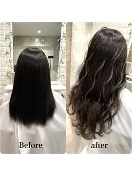 ニノ(nino) 【NINO】アッシュグレーハイライト/シールエクステ