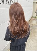 オレンジベージュ×オレンジポップ×ロングレイヤー
