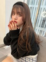 ノク(nok)&nbsp;シアベージュ_くびれレイヤーシースルーバング韓国