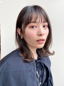 ガーデン タチカワ(garden tachikawa) ロブ×ダークグレージュ×顔まわりカット