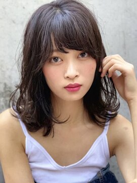 オースティン 調布アミックス(AUSTIN) 大人かわいい前髪セシルカットココアブラウンフリンジウェーブ