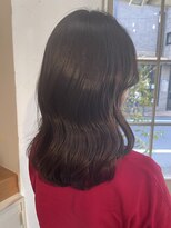 アミュレ(Amule)&nbsp;くびれ韓国風ミディアムグレージュ重ため前髪なし簡単女性髪型