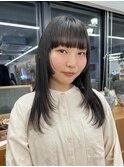 顔まわりレイヤー/姫カット/ロングヘア