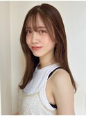 ブラウンベージュ/流れる顔まわりカット