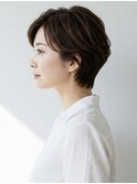 40代/50代/60代ひし形小顔ショートボブ絶壁解消白髪ぼかし△11