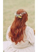 特別な日に＊生花を使ったハーフアップ