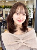 美髪レイヤー/顔まわりレイヤー/ストレートミディアムレイヤー