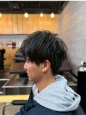 ツーブロックマッシュフェザーショートメンズマッシュ
